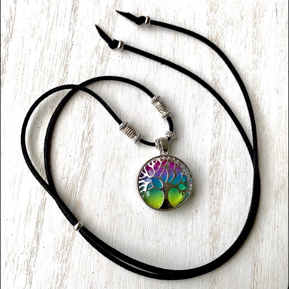 Tree of life boho suede adjustable choker necklace - Picture 6 of 8